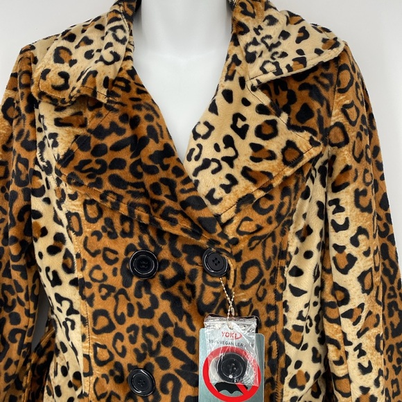 Yoki Collection Animal Leopard Print Double Breast Coat Size Medium NWT‎ - Picture 4 of 13